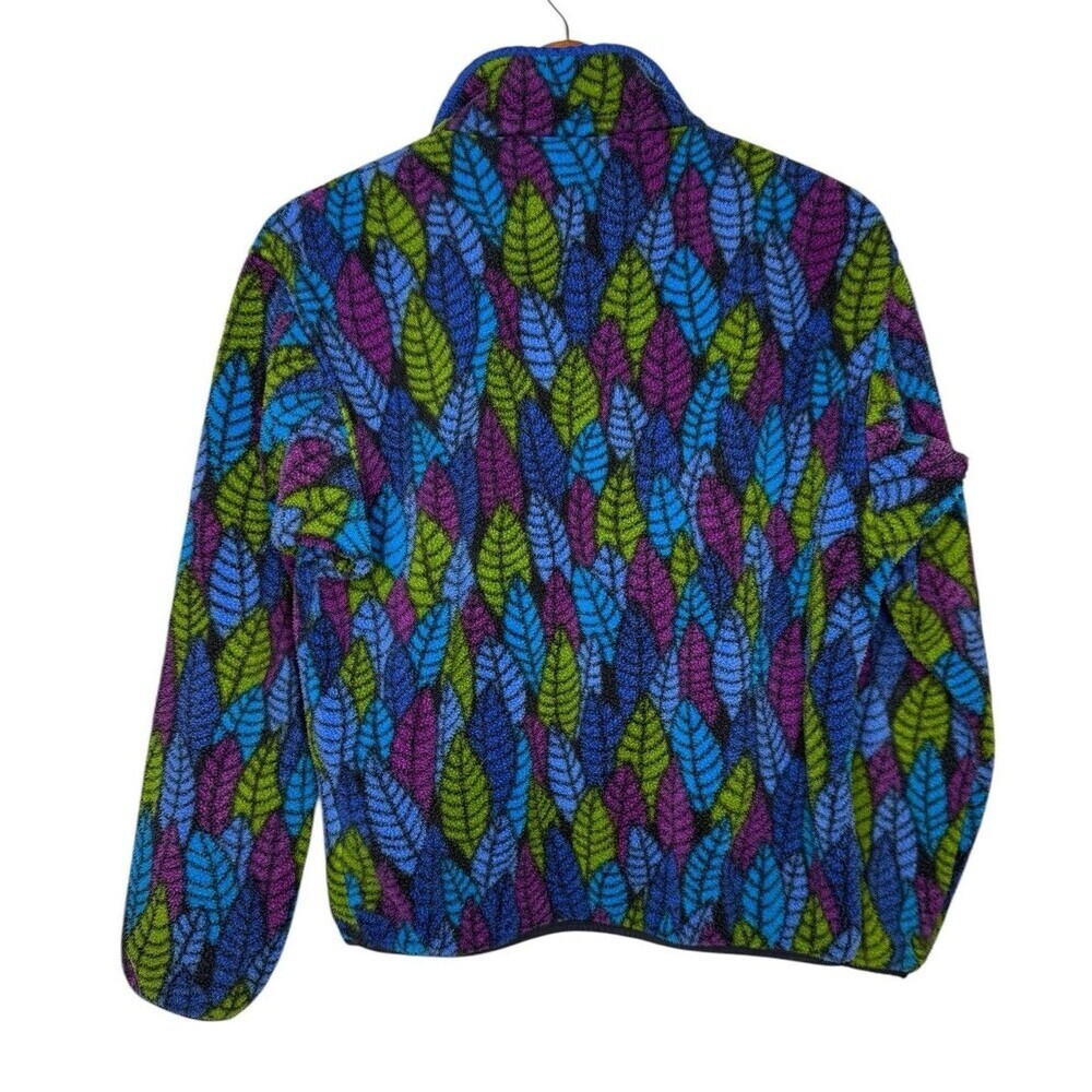 Vintage Patagonia Synchilla Snap T Fleece Pullover Leaf Pattern Sz XS USA Leaf - Picture 3 of 9